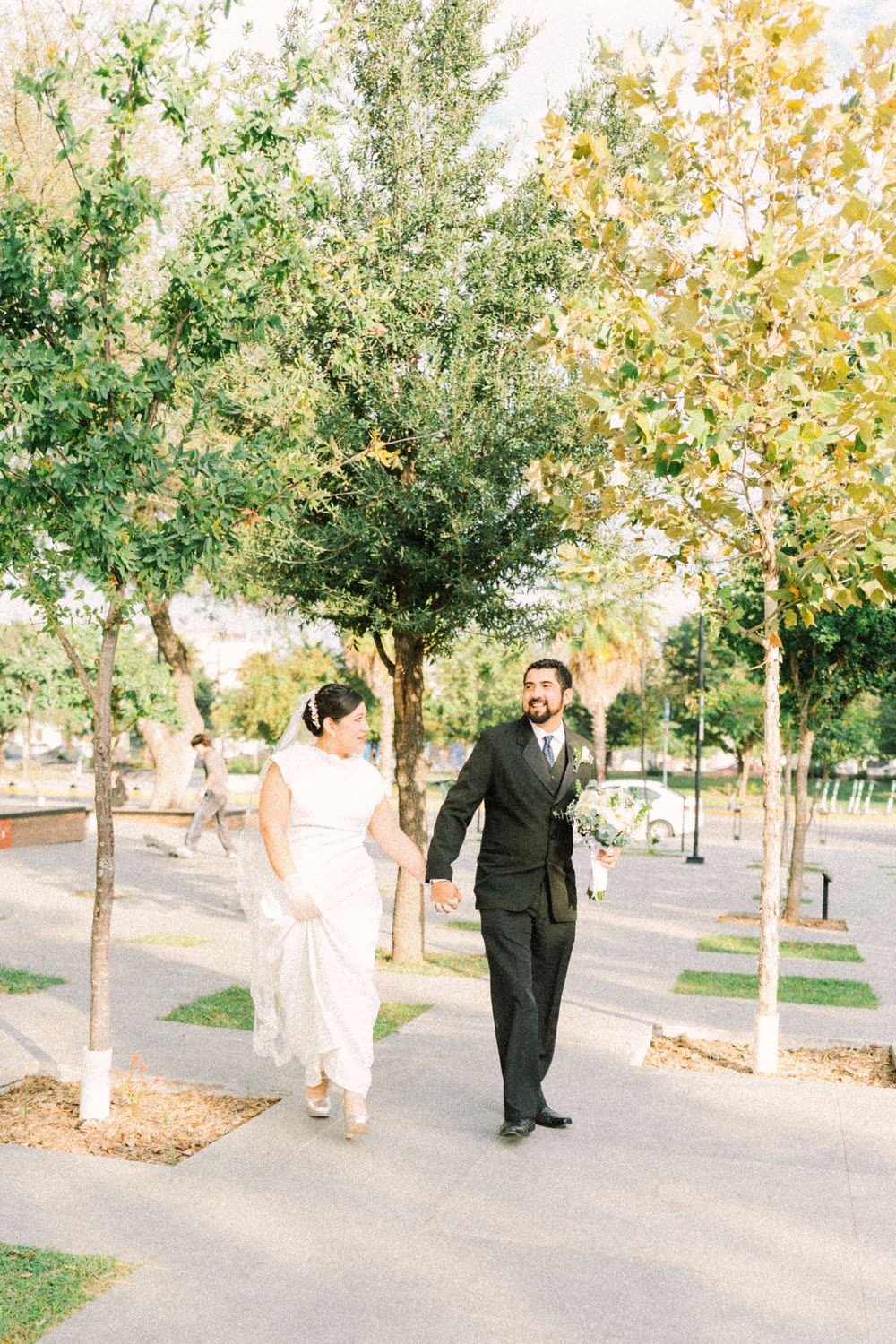 Amy y Jorge en el centro de Monterrey.
